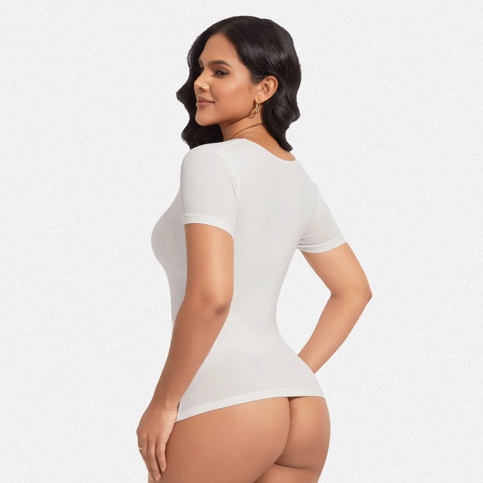 Shaperin Built-In Shapewear Bodysuit 3-In-1 Short Sleeve Top