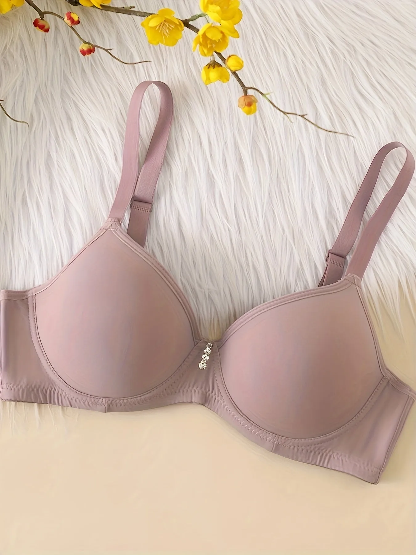Simple Solid T-Shirt Bra for Women - Comfy, Breathable Push Up Bra