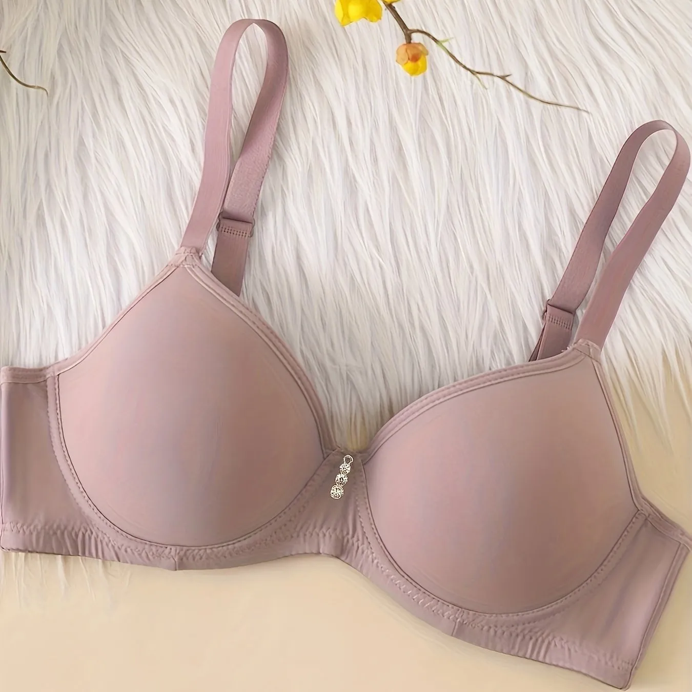 Simple Solid T-Shirt Bra for Women - Comfy, Breathable Push Up Bra