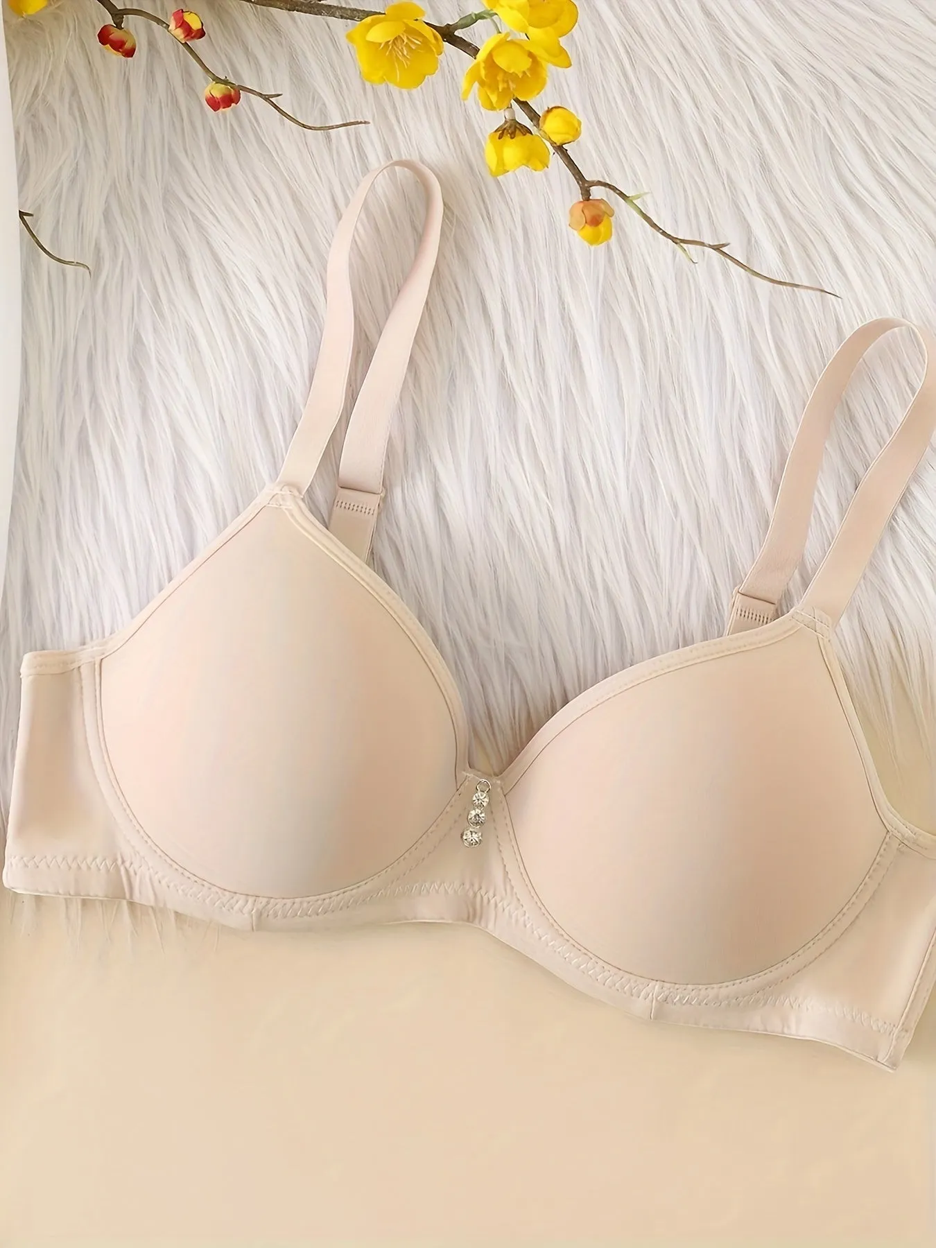 Simple Solid T-Shirt Bra for Women - Comfy, Breathable Push Up Bra