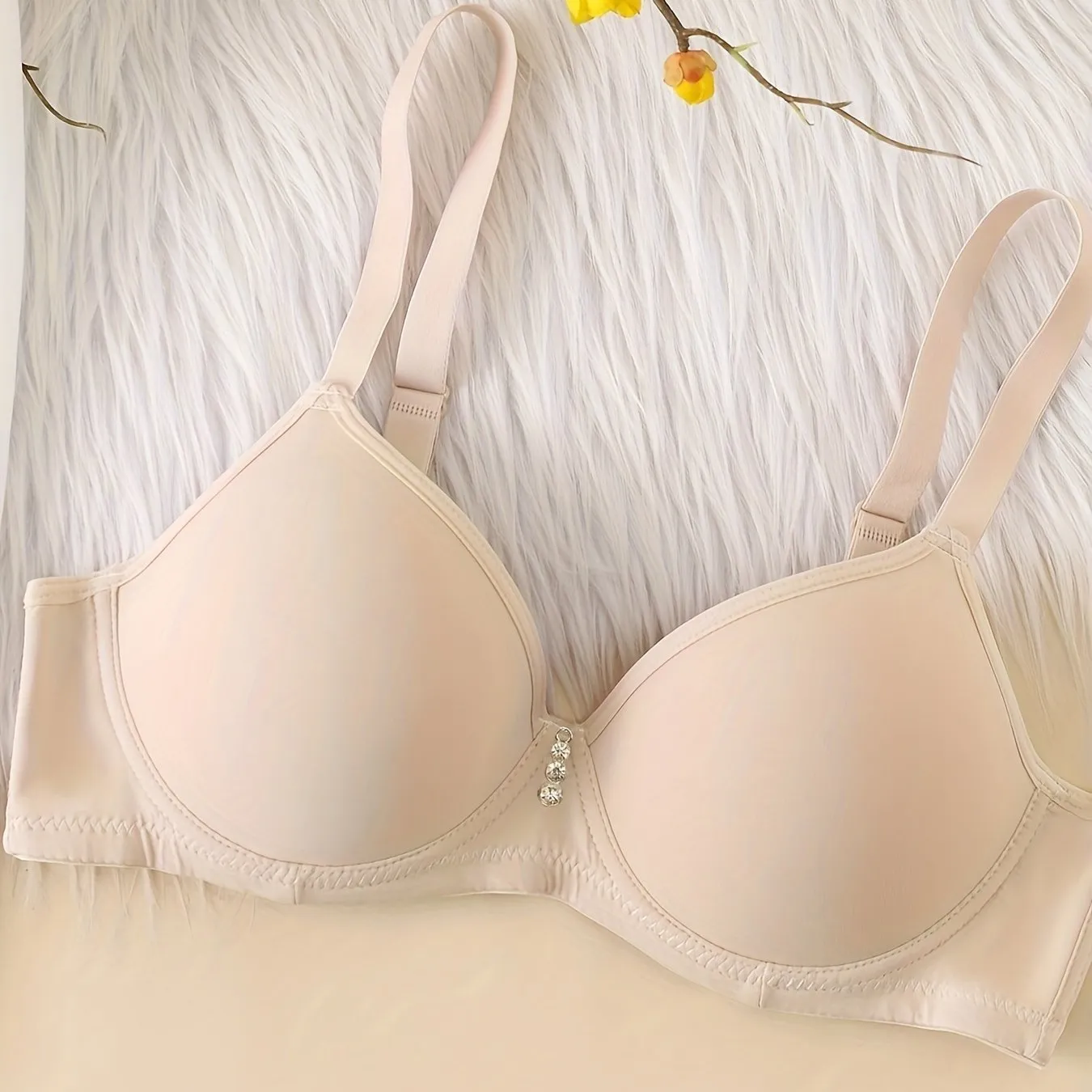 Simple Solid T-Shirt Bra for Women - Comfy, Breathable Push Up Bra