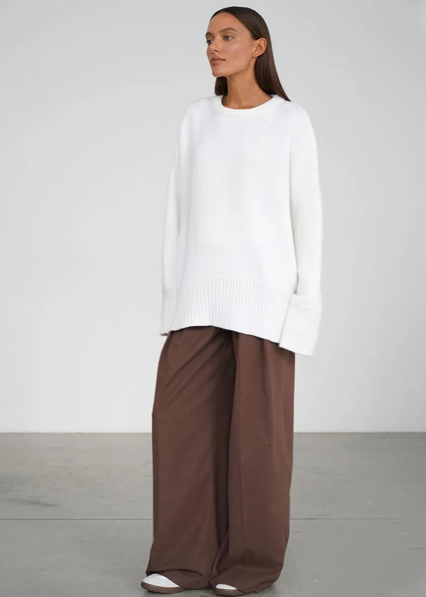 Slate Gray Oversized Knit Sweater