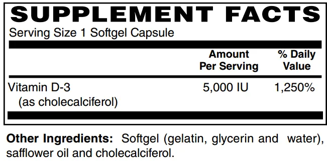 Smart Herbs, Vitamin D3, 5000 IU, 100 softgels