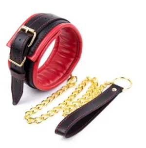 Smart Moves - Collar met Gouden Ketting - Zwart/Rood