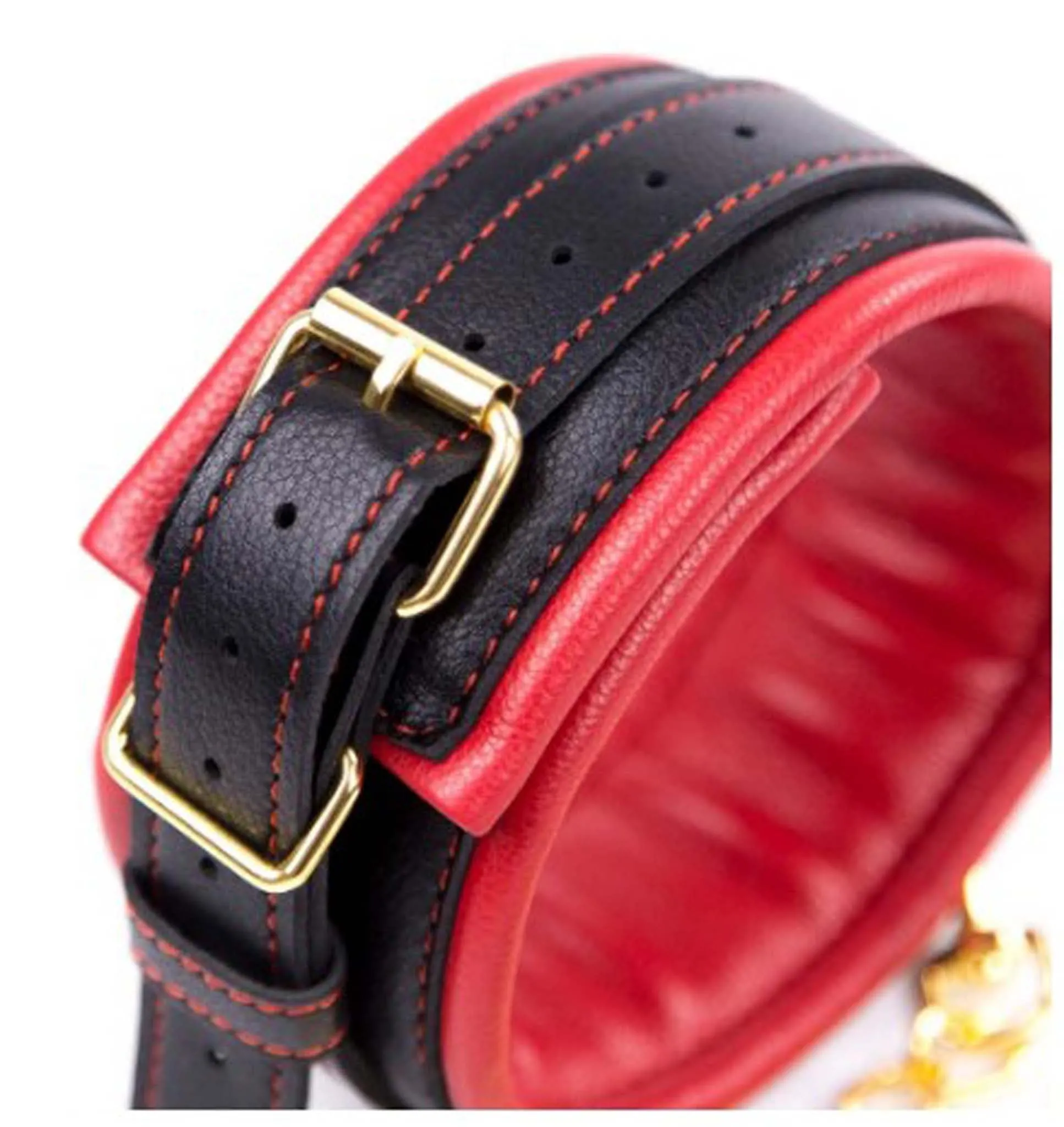 Smart Moves - Collar met Gouden Ketting - Zwart/Rood