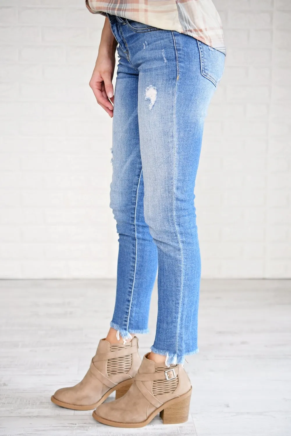 Sneak Peek Light Wash Crop Jeans