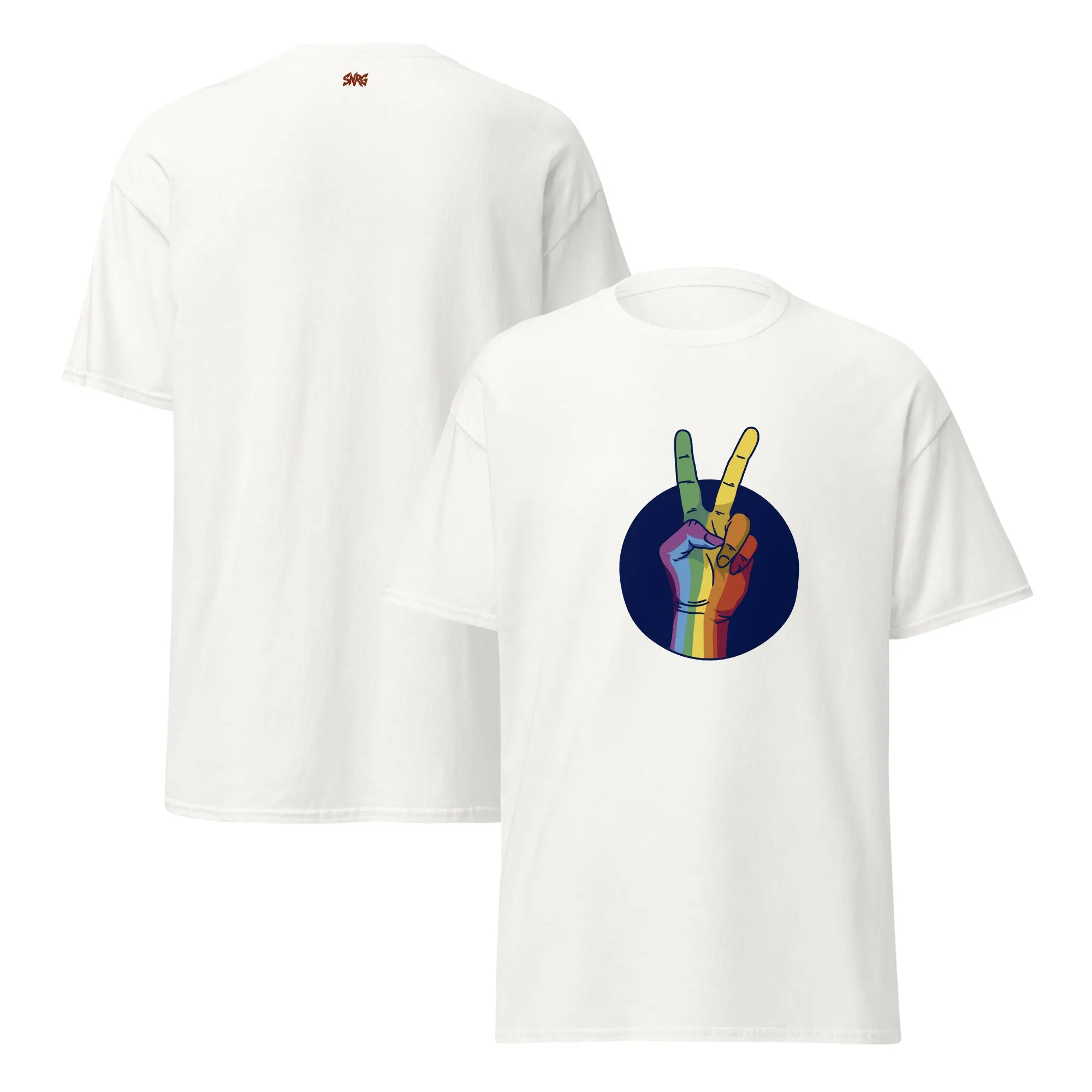 SNRG Peace Sign Premium Tee, Comfy Graphic T-Shirt for Men & Women, Stylish Top, Casual Unisex Tee