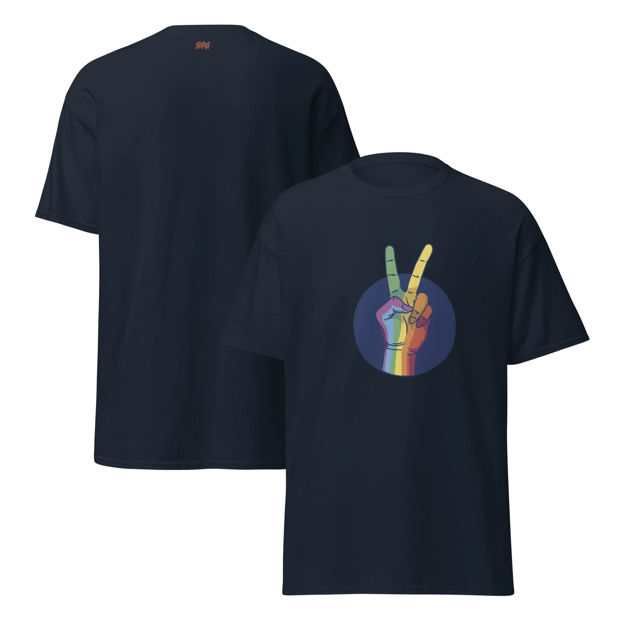 SNRG Peace Sign Premium Tee, Comfy Graphic T-Shirt for Men & Women, Stylish Top, Casual Unisex Tee
