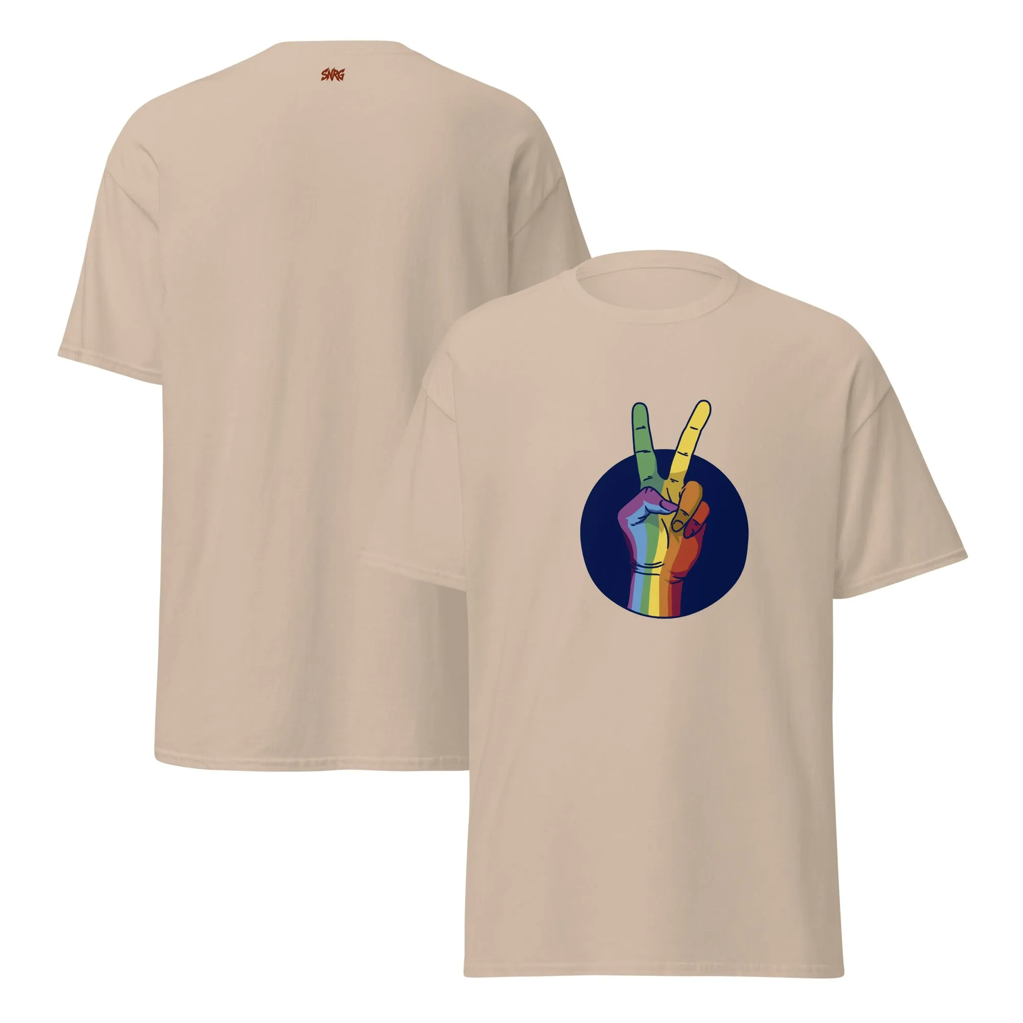 SNRG Peace Sign Premium Tee, Comfy Graphic T-Shirt for Men & Women, Stylish Top, Casual Unisex Tee