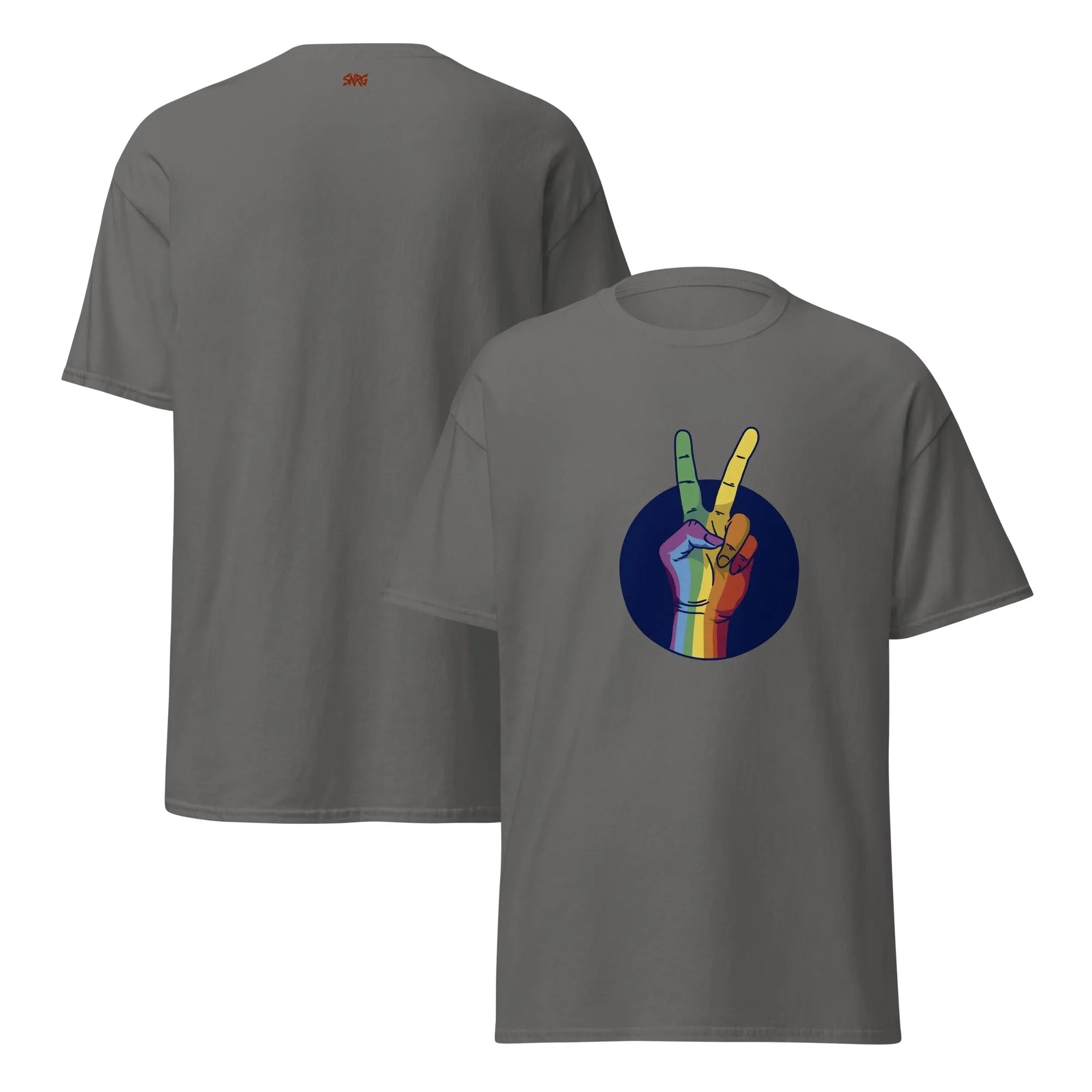 SNRG Peace Sign Premium Tee, Comfy Graphic T-Shirt for Men & Women, Stylish Top, Casual Unisex Tee