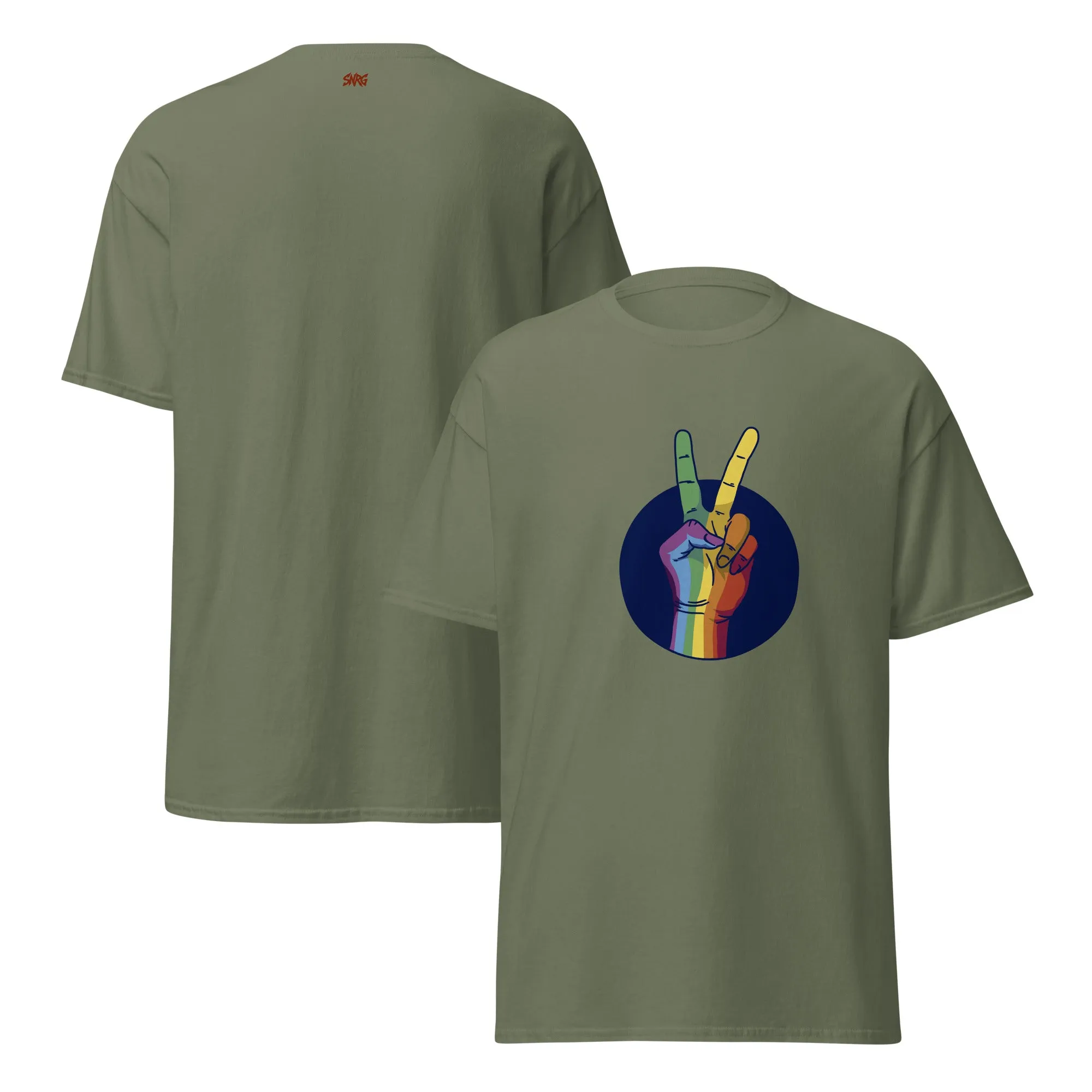 SNRG Peace Sign Premium Tee, Comfy Graphic T-Shirt for Men & Women, Stylish Top, Casual Unisex Tee