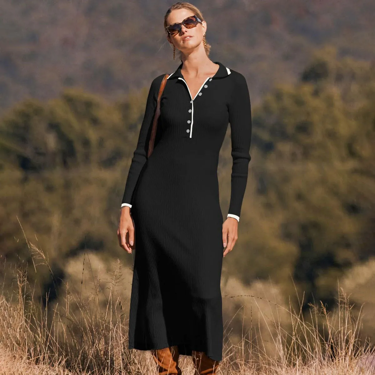 Sofia – Chic Long Sweater Dress for Women