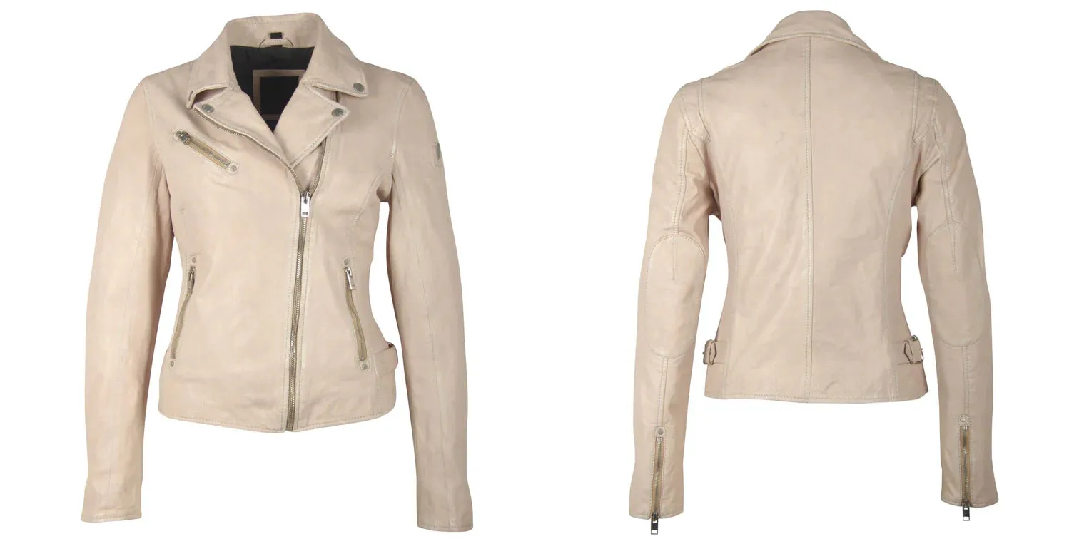 Sofia Leather Jacket in Pale Pink
