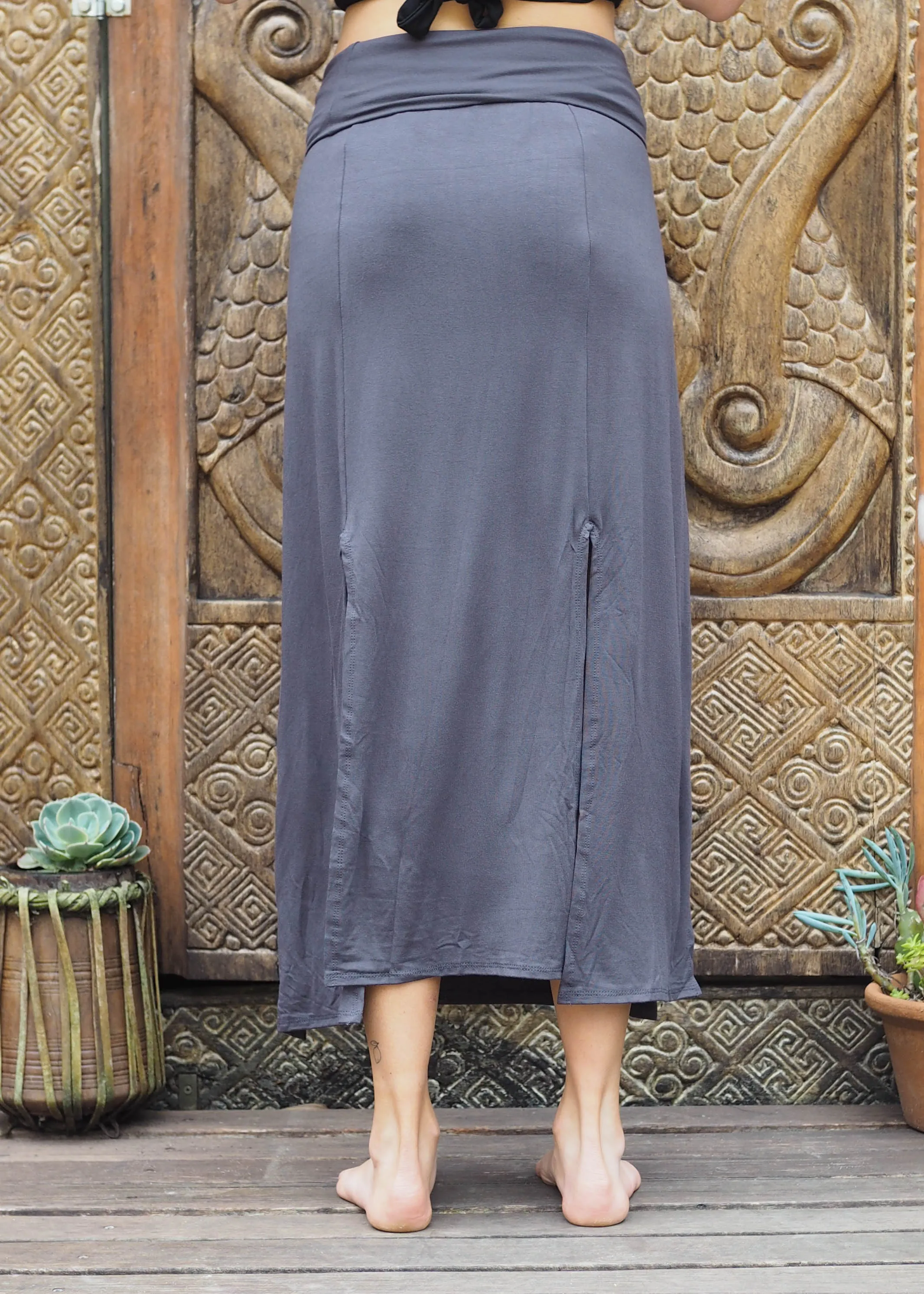 Split Maxi Skirt - Charcoal