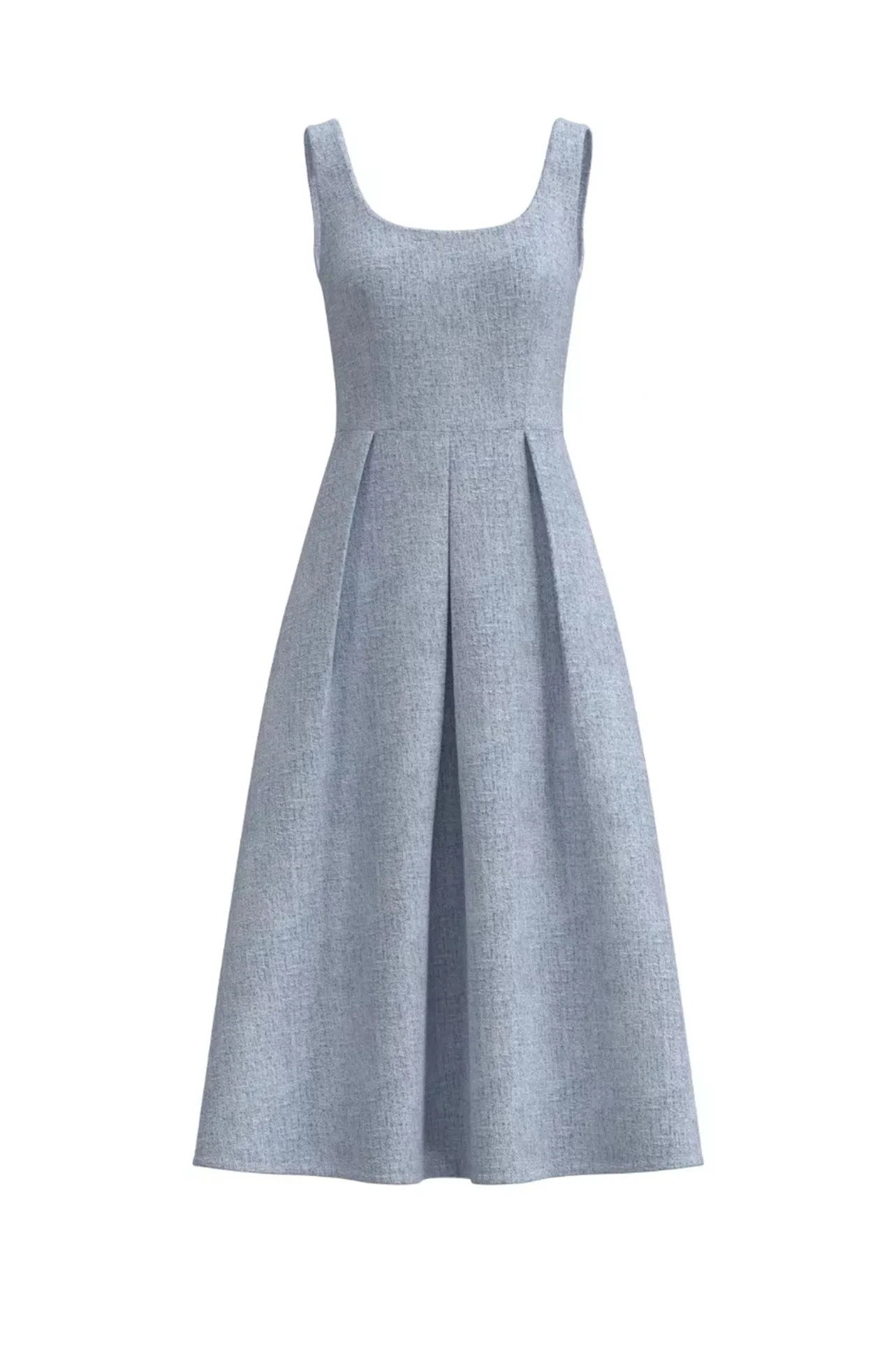SQUARE-NECKLINE DRESS IN BLUE