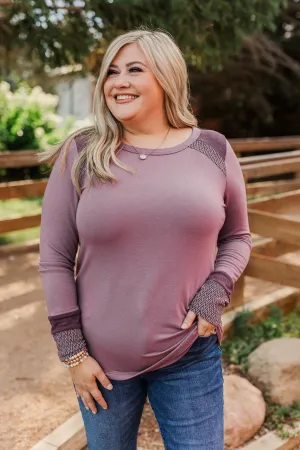 Stepping Out Long Sleeve Top- Light Plum