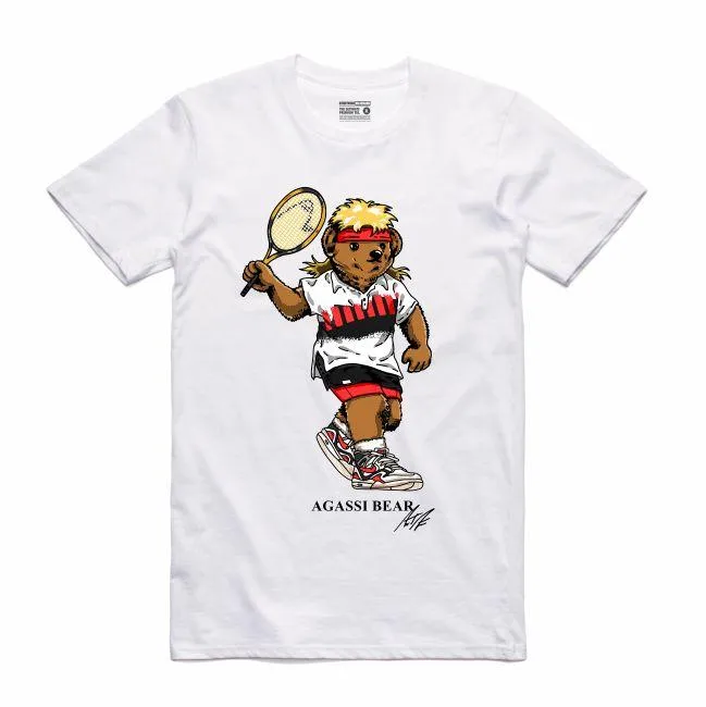 Streetwear on Demand BEAR AGASSI TEE WHITE