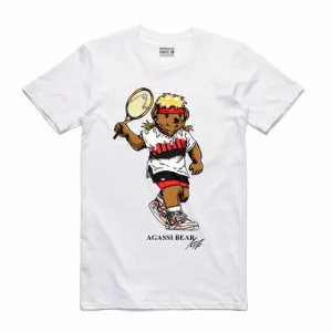 Streetwear on Demand BEAR AGASSI TEE WHITE
