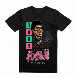 Streetwear on Demand CARICATURE SCARFACE TEE BLACK