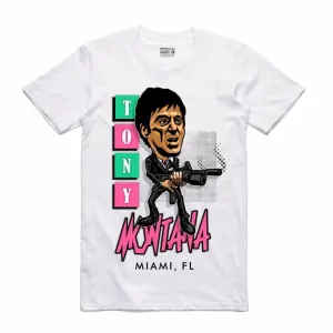 Streetwear on Demand CARICATURE SCARFACE TEE WHITE