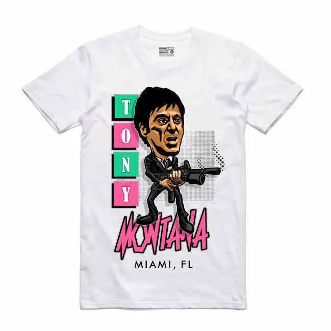 Streetwear on Demand CARICATURE SCARFACE TEE WHITE