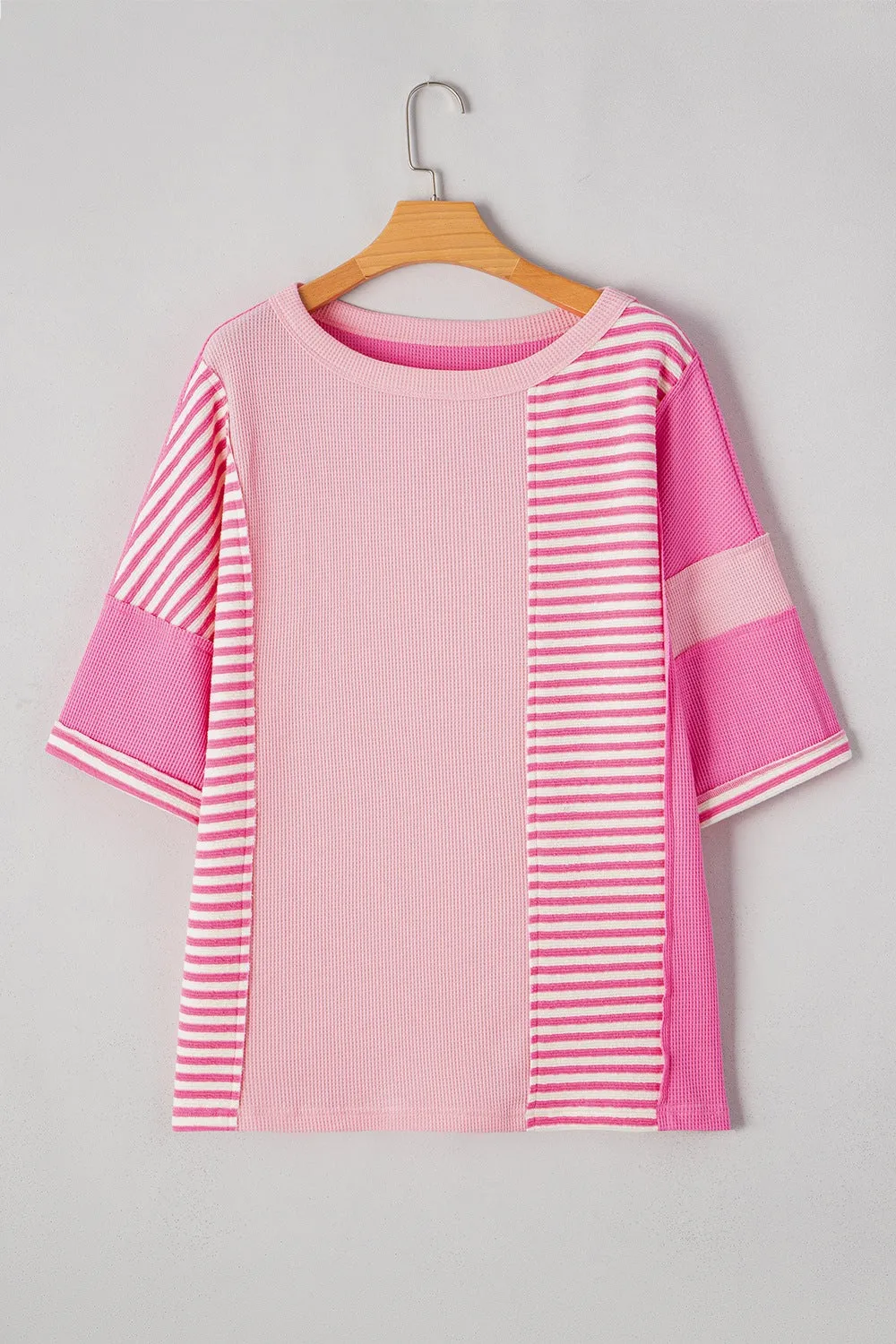 Stripe Color Block Half Sleeve T Shirt