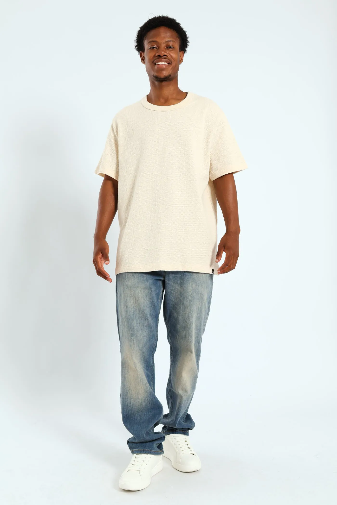 Structured Knit Tee - Off White