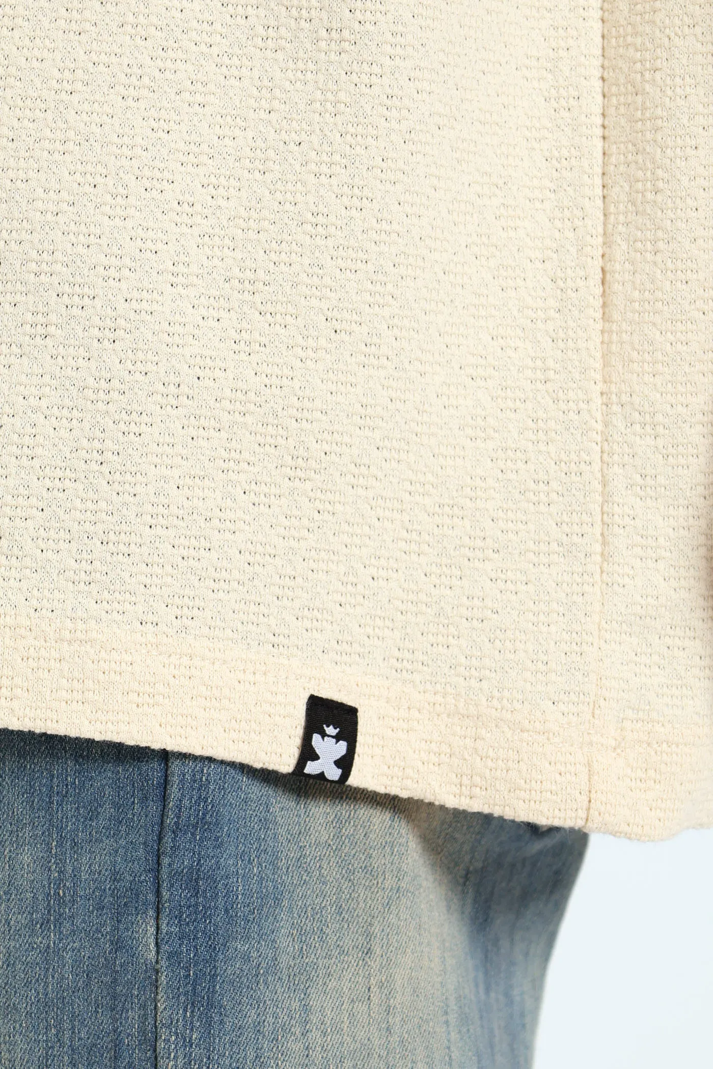 Structured Knit Tee - Off White