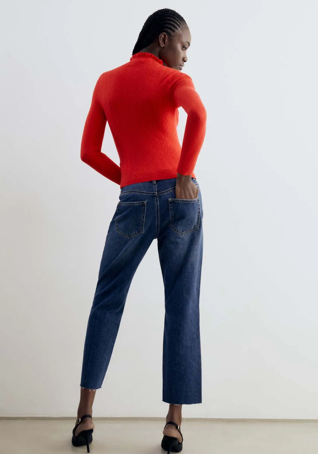 Structured Sweater - Red Floures