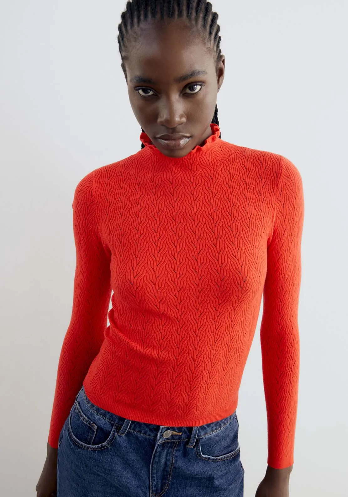 Structured Sweater - Red Floures