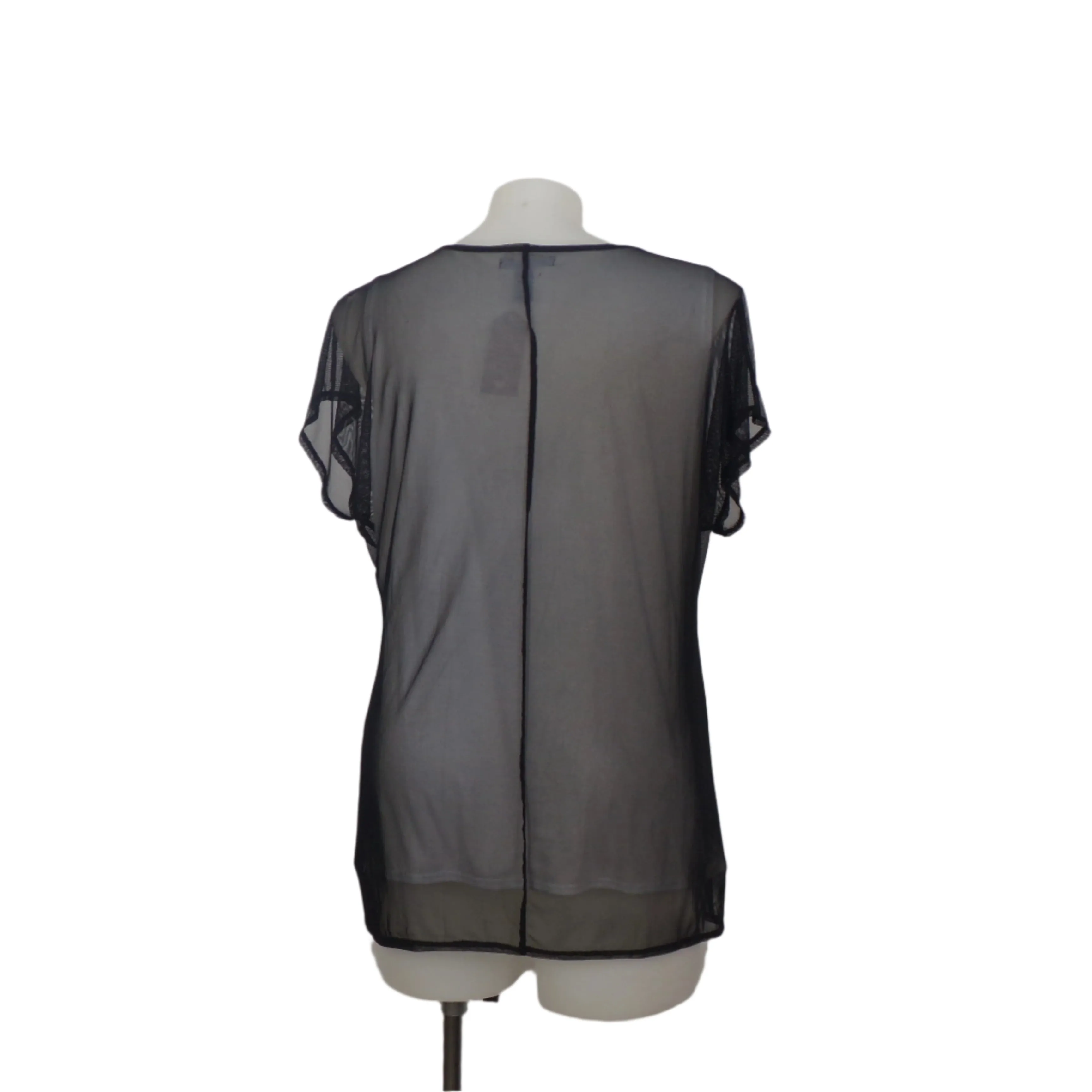 Style & Co British Print Tank with Black Mesh Overlay Size 18