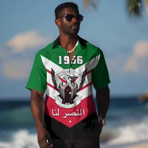 Sudan Independence Day Hawaiian Shirt with Sudanese Secretary Bird LT01