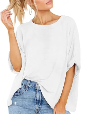 Summer Candy Color Women's Round Neck Short Sleeve T-shirt