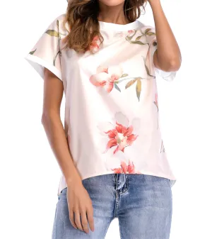 Summer Round Neck Short Sleeve Print T-shirt