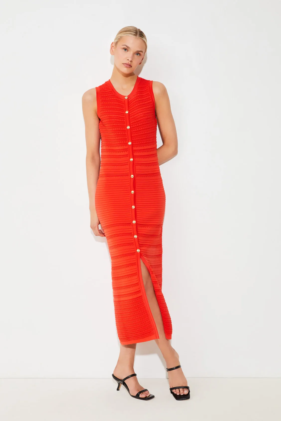 Suncoo Cimea Sleeveless Knitted Midi Dress