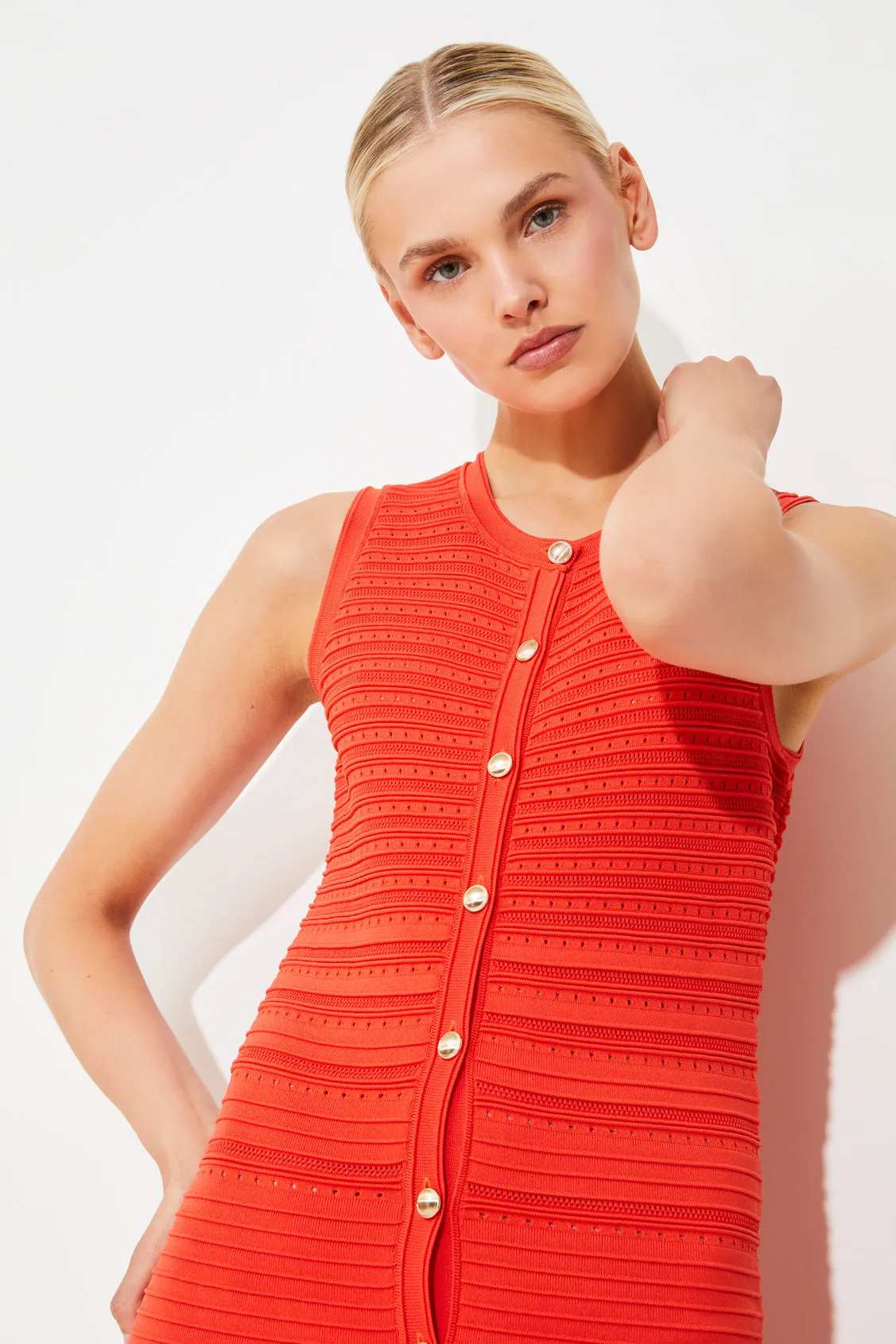 Suncoo Cimea Sleeveless Knitted Midi Dress