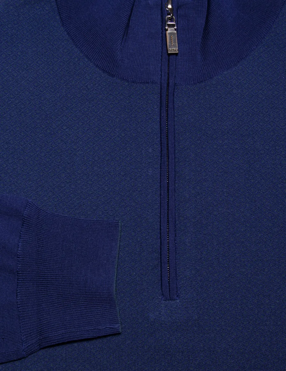 Svevo Parma Blue 1/4 Zip Sweater