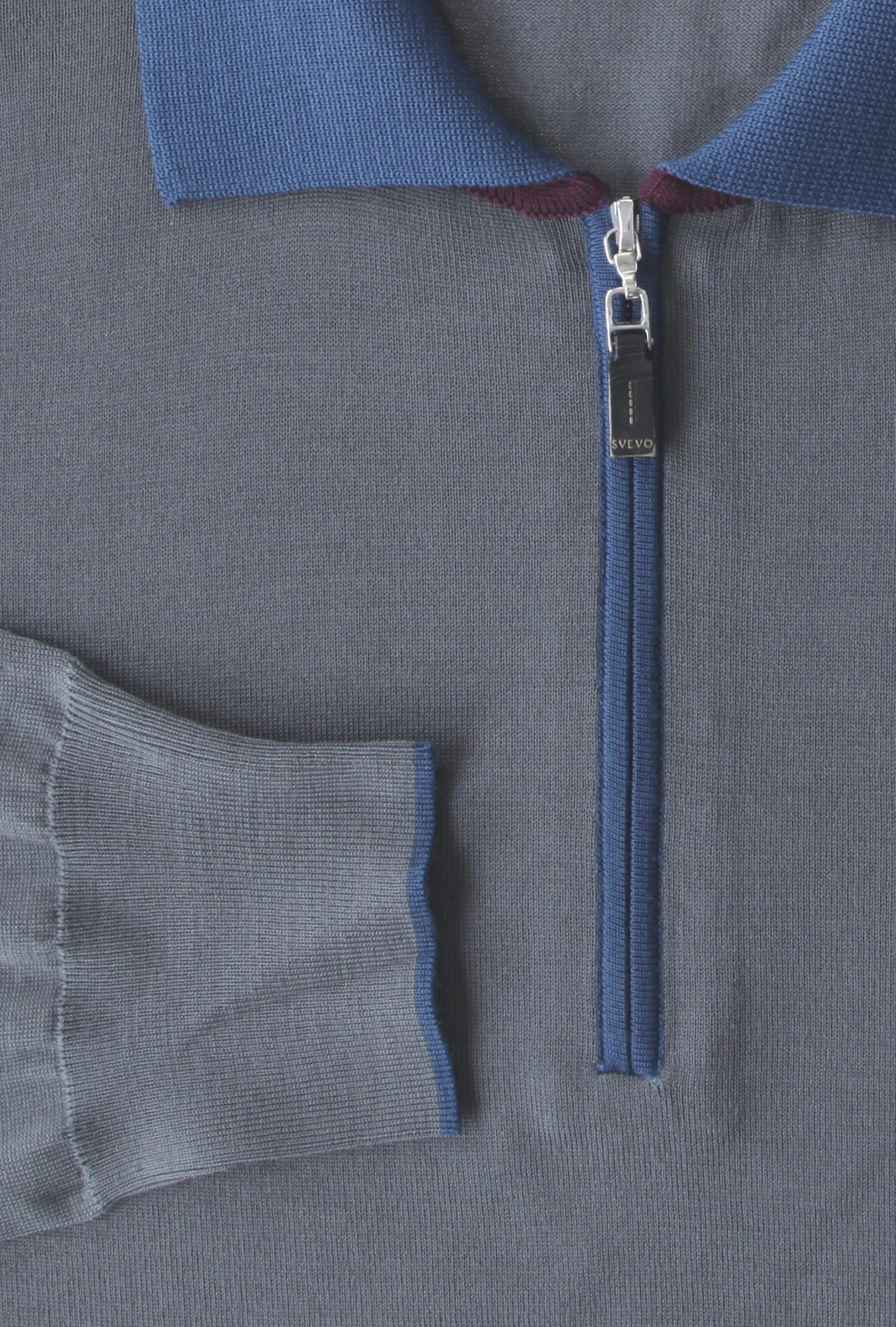 Svevo Parma Gray 1/4 Zip Polo Sweater