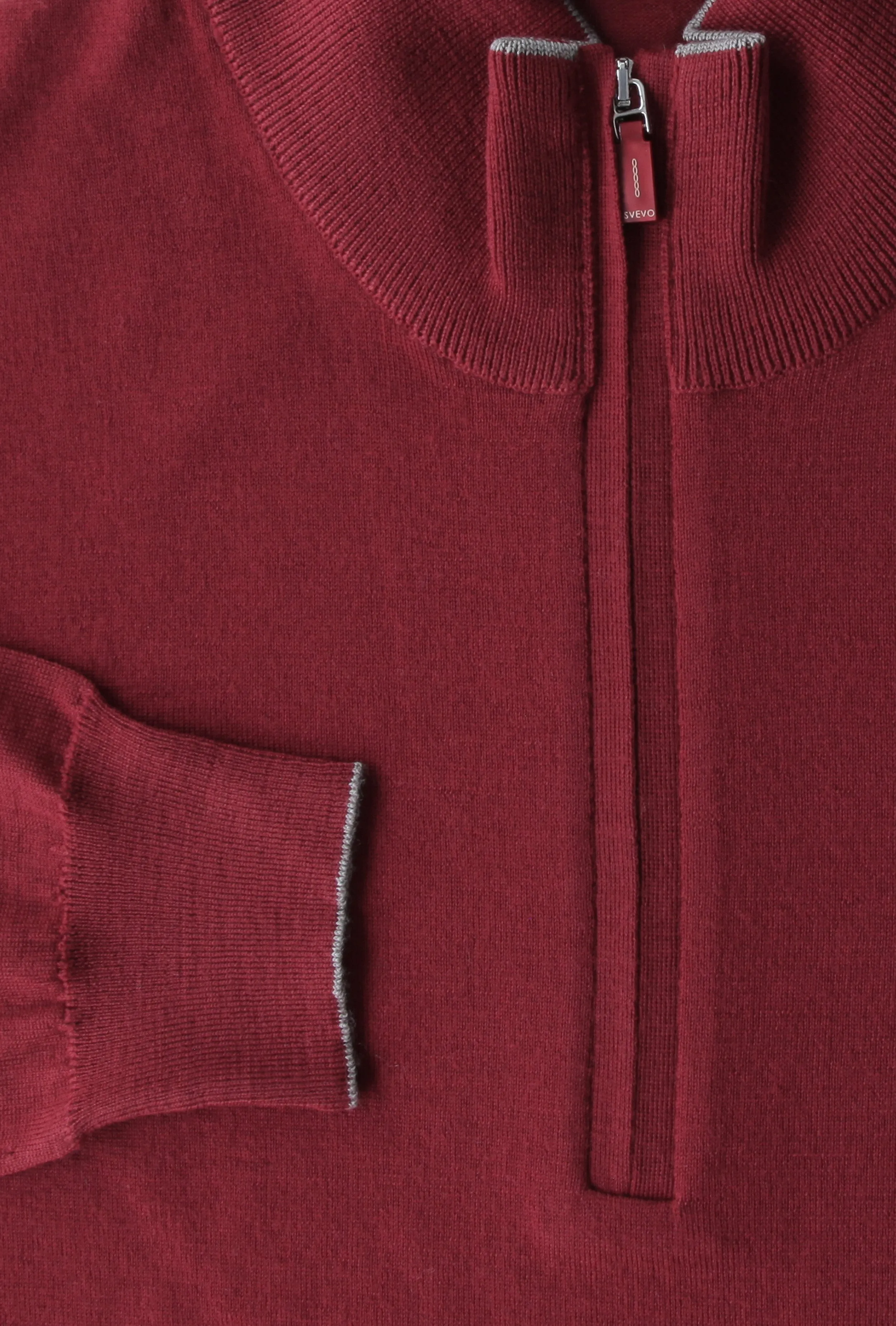 Svevo Parma Red 1/4 Zip Sweater