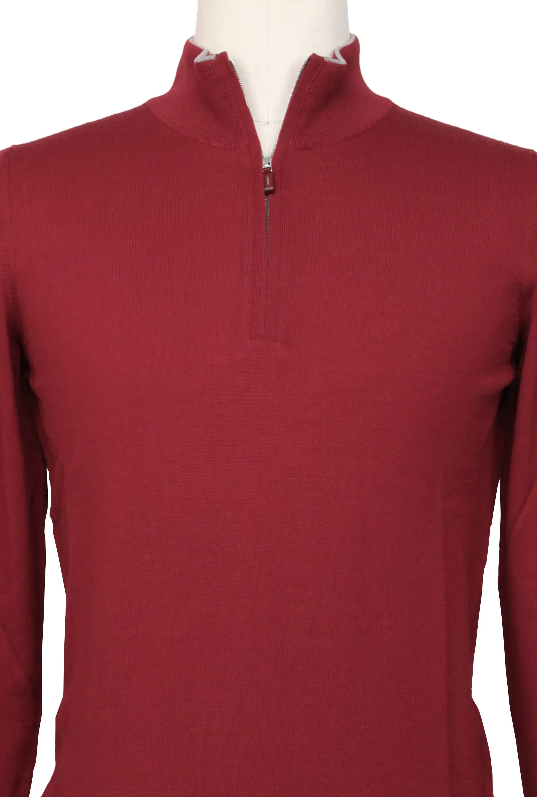 Svevo Parma Red 1/4 Zip Sweater