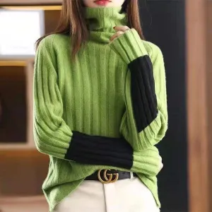 Sweater with Modern Block Design for Women