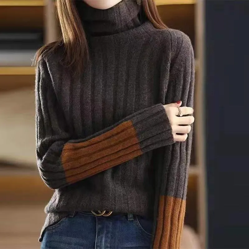 Sweater with Modern Block Design for Women