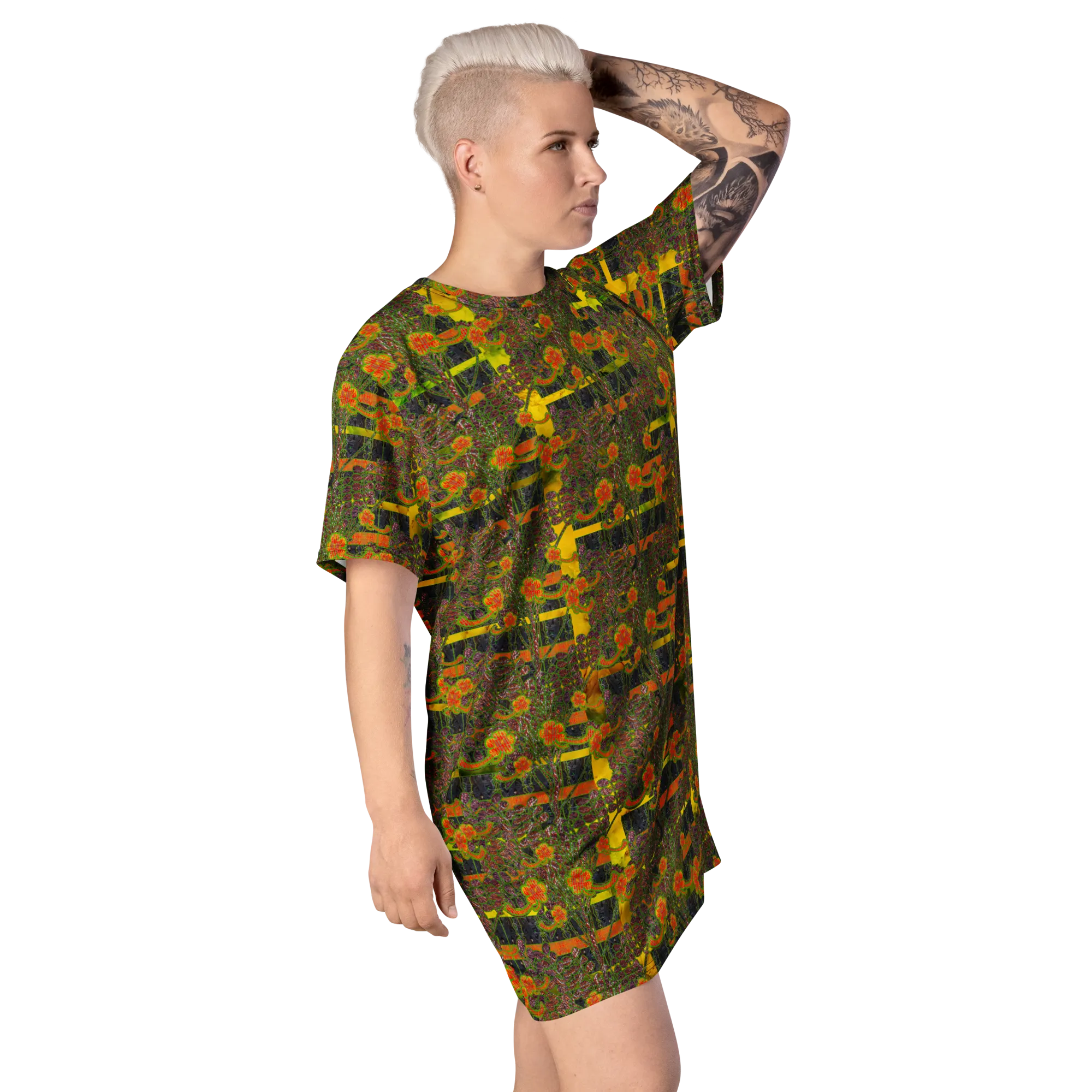 T-Shirt Tunic (Muliebris/Virilis)(Tree Link WindSong Flower) RJSTH@Fabric#1 RJSTHW2024 RJS