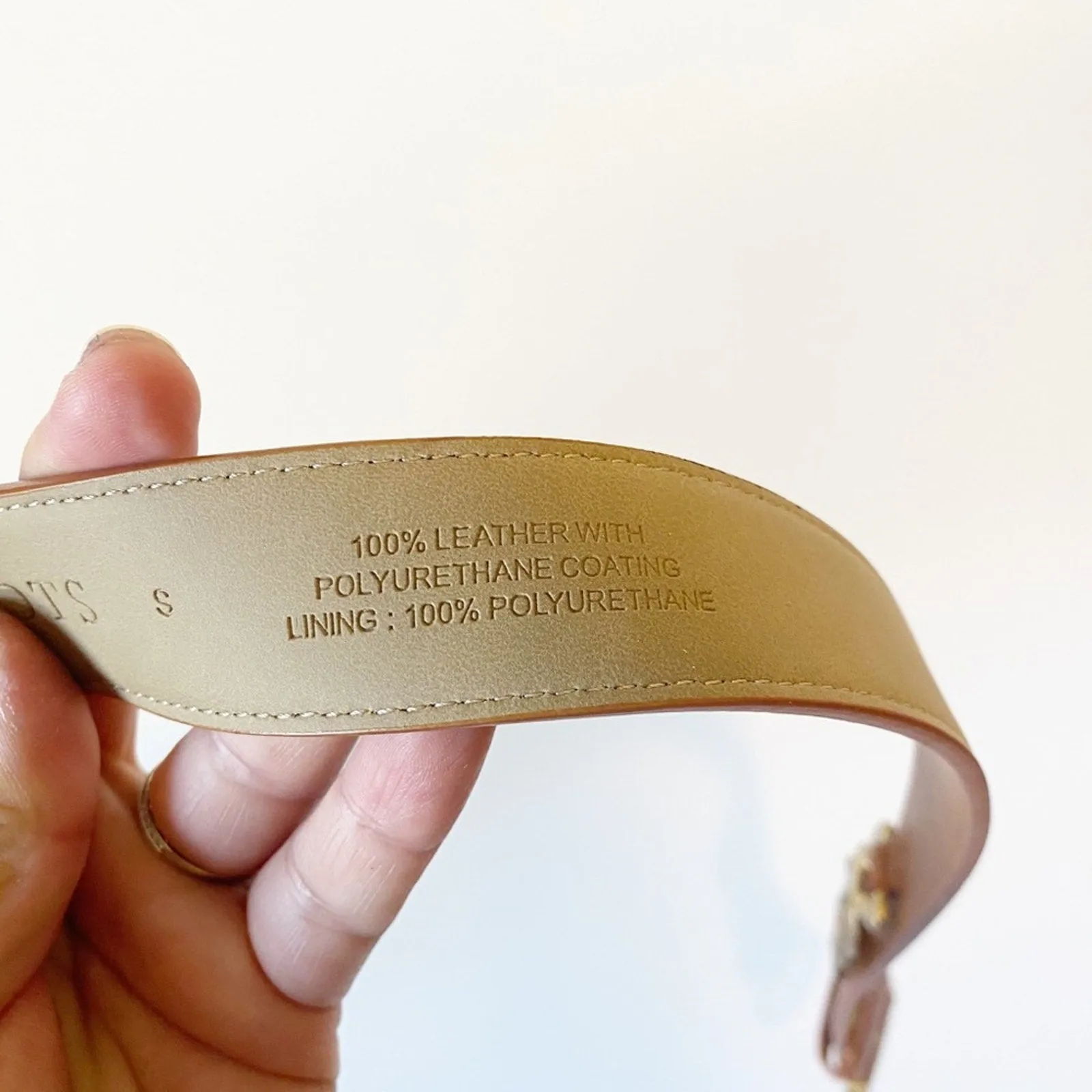 TALBOTS Women's Brown Leather and Gold Belt – Size Small