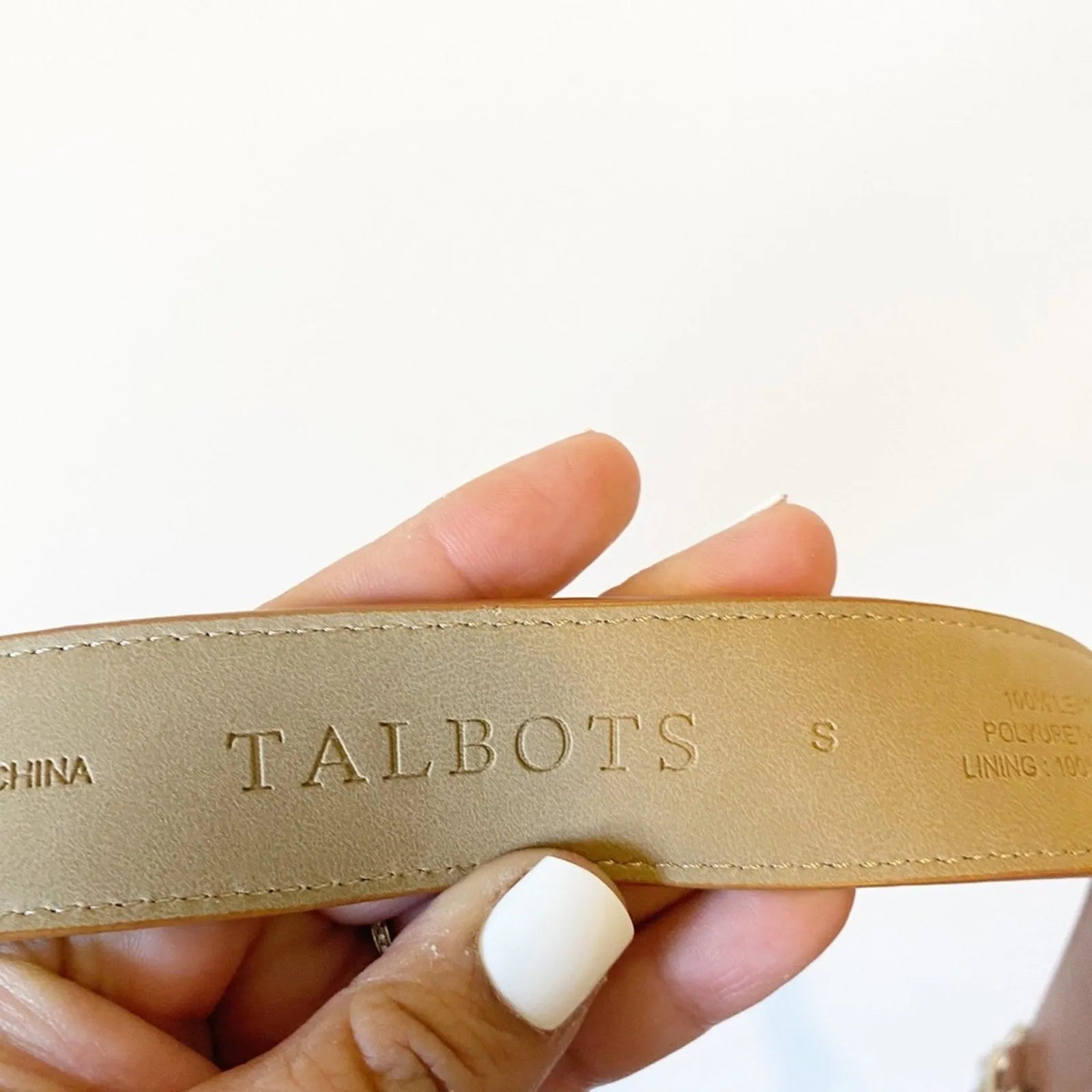 TALBOTS Women's Brown Leather and Gold Belt – Size Small