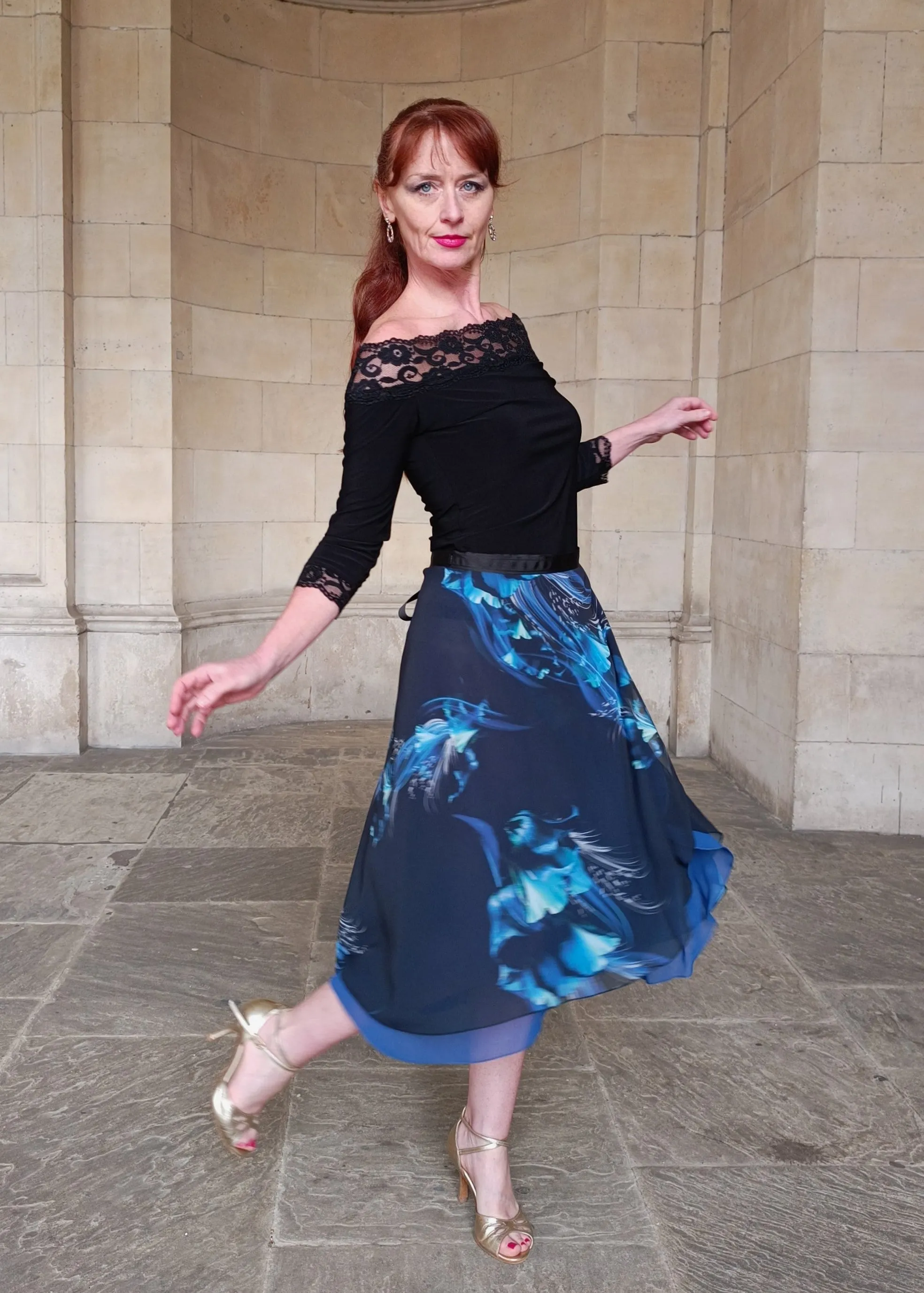 TANGO WRAP SKIRT Ocean waves