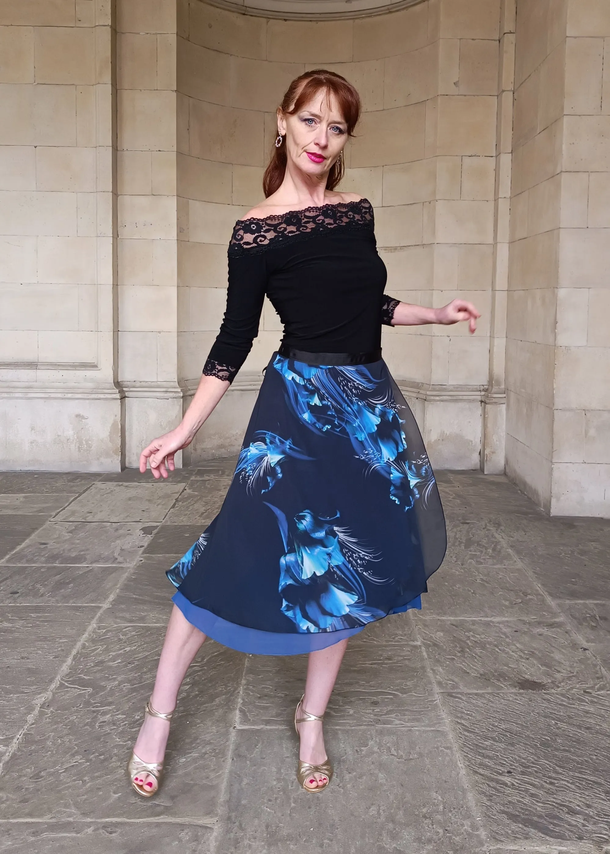 TANGO WRAP SKIRT Ocean waves