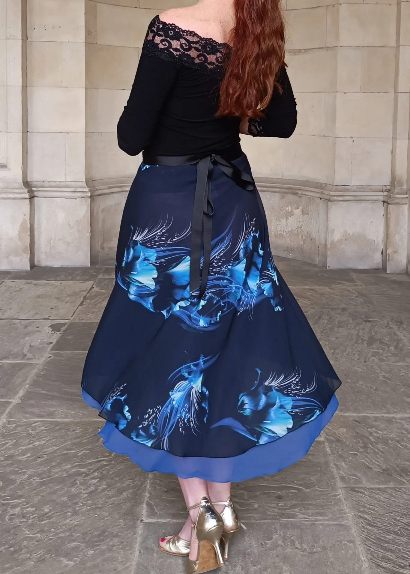 TANGO WRAP SKIRT Ocean waves