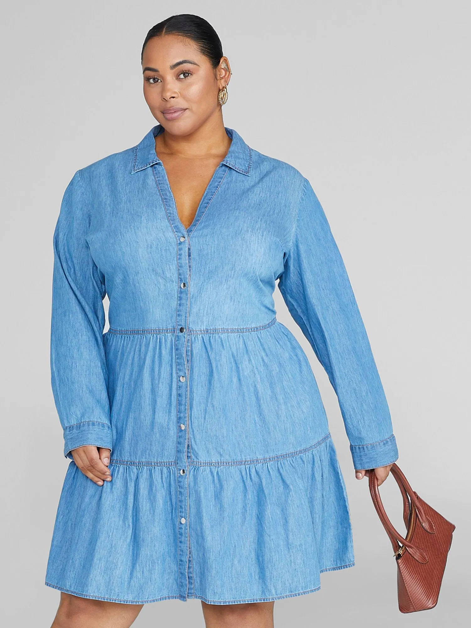 Tanya Tiered Chambray Dress