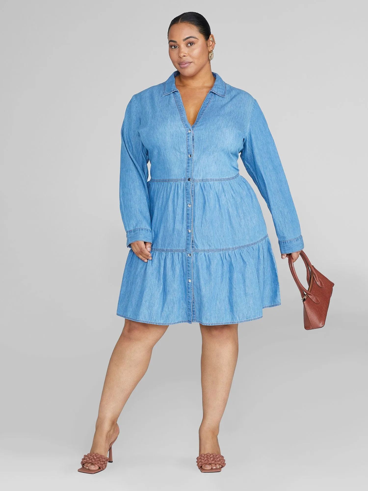 Tanya Tiered Chambray Dress